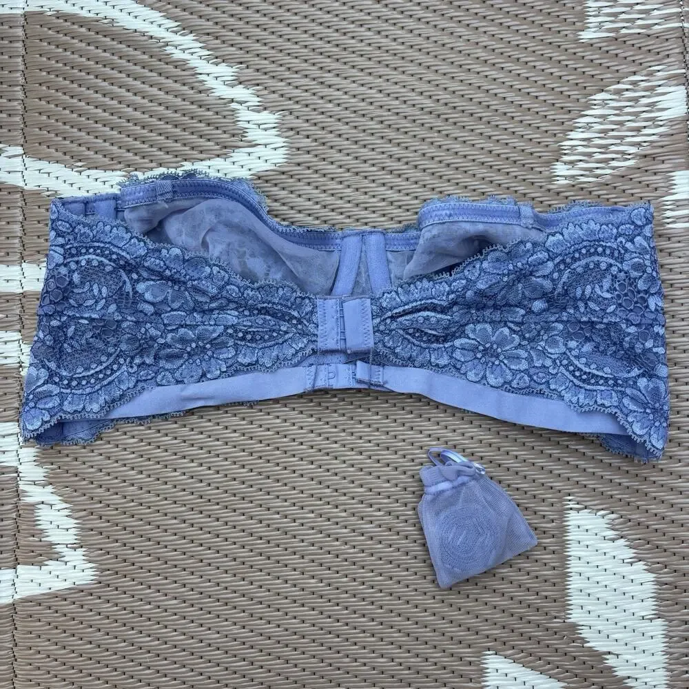 Intimately Free People Maya Underwire Convertible Bra Lace Blue Sz 36B